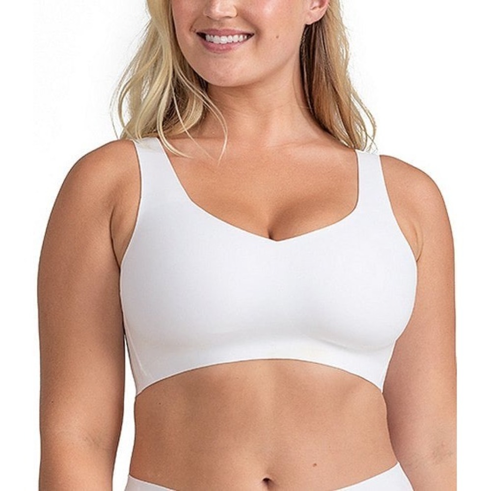 Honeylove V–Neck Bra White XL 38D 38DD Wireless Seamless Shapewear LWBR0102
